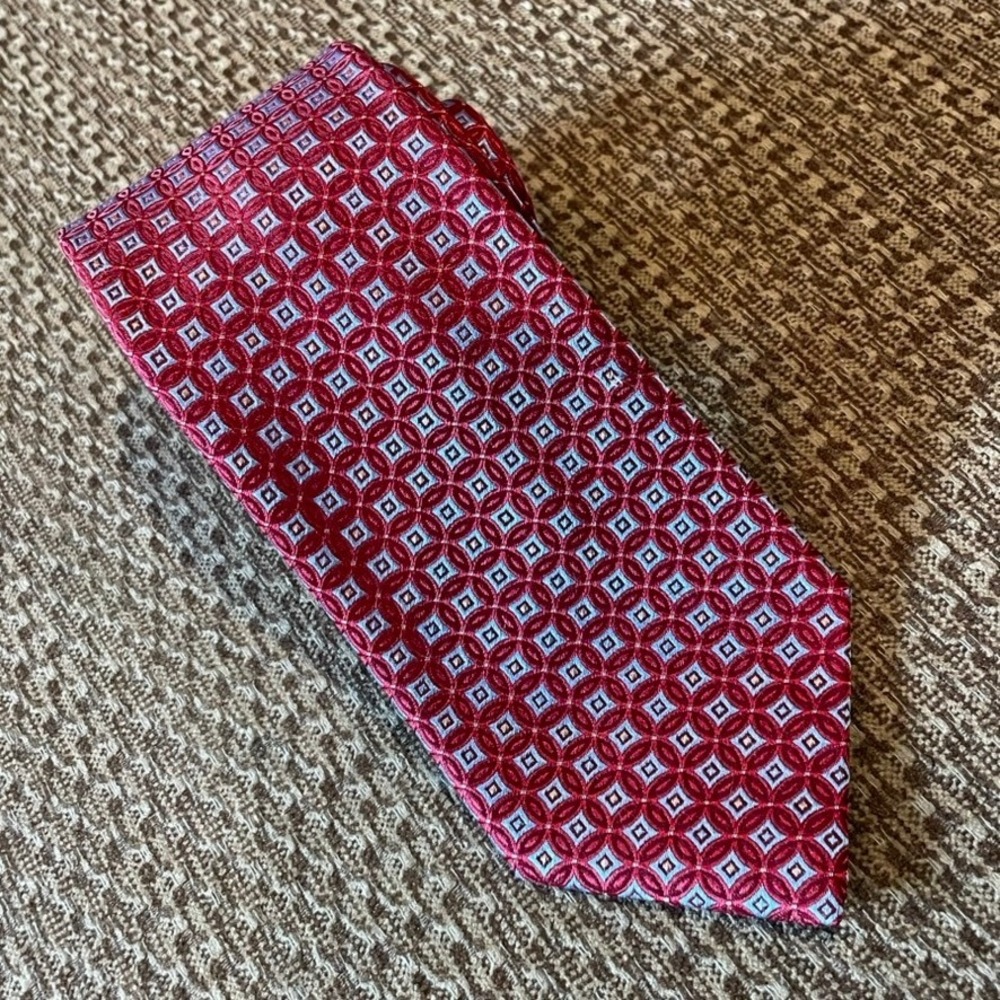 Dormeuil Paris Mens 100% Silk‎ Officewear Business Geometric Pattern  Ties